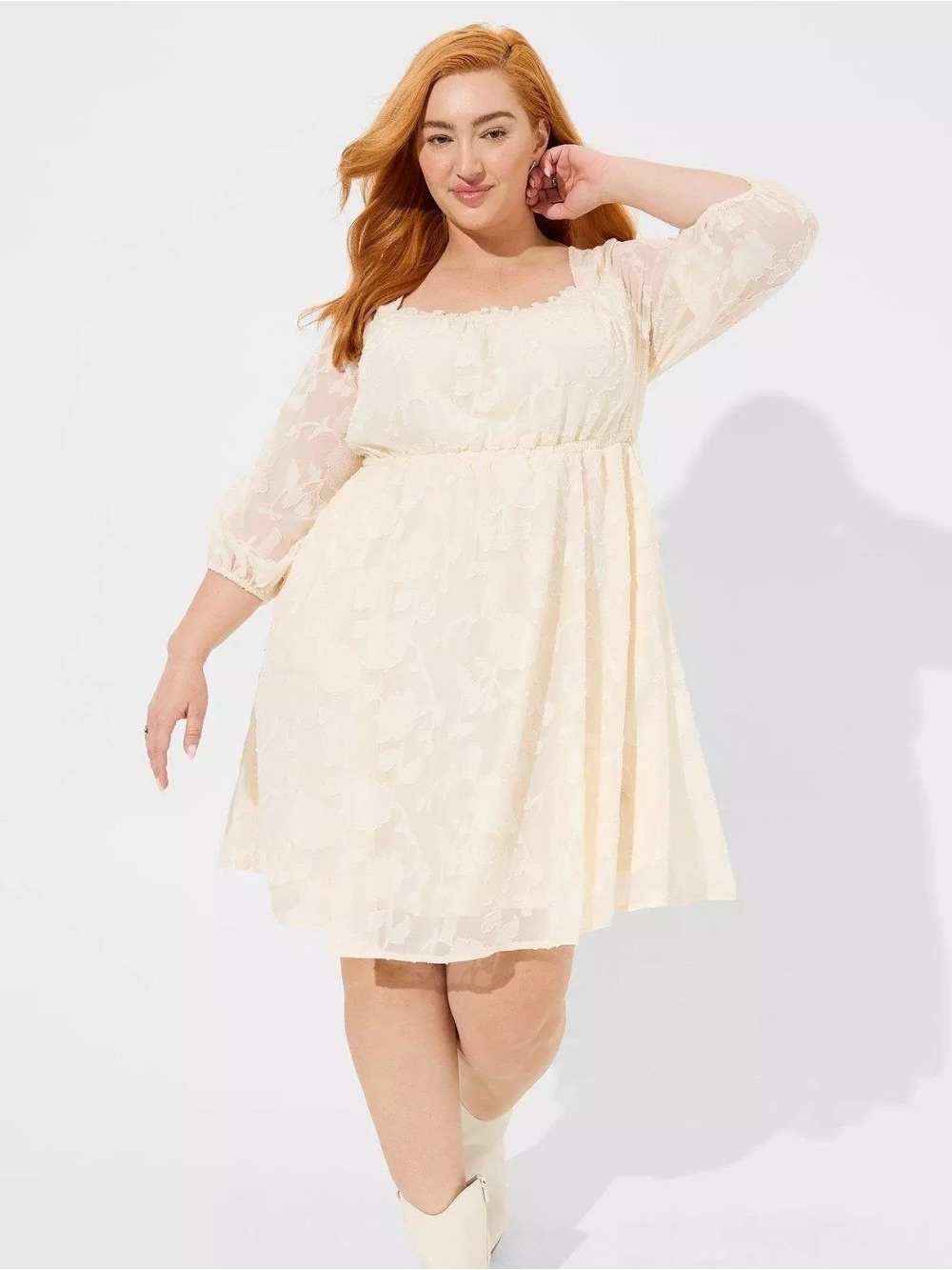 Torrid Dress Cream Lace Baby Doll Dress 3 (22/24)
